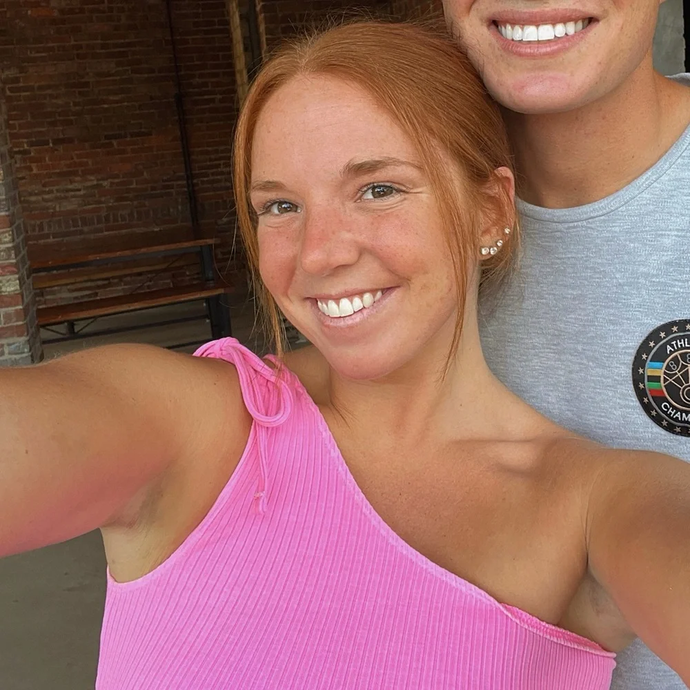 Pink Ribbed One-Shoulder Top - Picture 4 of 4